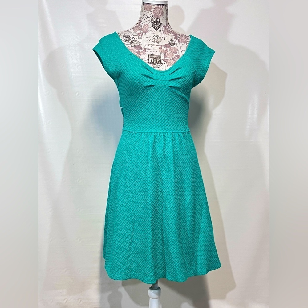 POSTMARK for ANTHROPOLOGIE Teal open back‎ midi dress size 8.